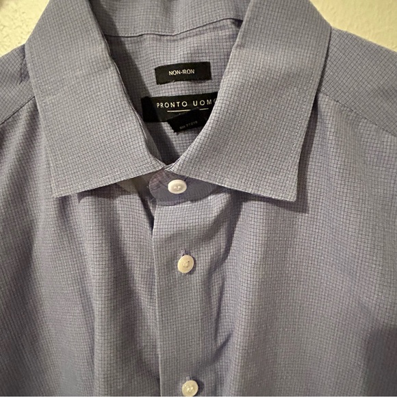 Pronto Uomo Blue Button Down Shirt Large - Picture 3 of 7